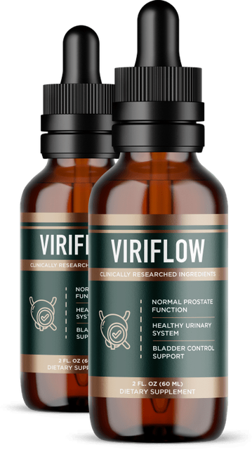 ViriFlow prostate and urinary support drops, two bottles